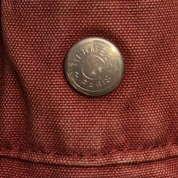 HERMES Fourre tout canvas red navy tote authentic - Picture 3 of 16